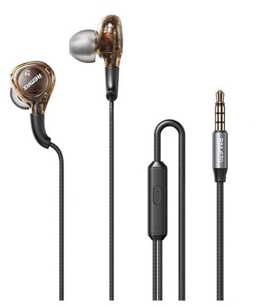 REMAX RM-670 In-Ear Wired Earphones with HD Microphone & In-Line Controls (3.5mm) - Image 1