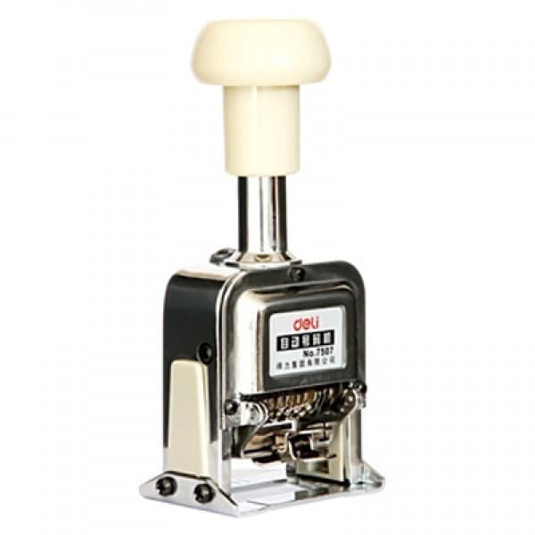 Deli E7508 8-Digit Heavy-Duty Automatic Numbering Machine Stamp (Die-Cast Metal Chassis / Multi-Repeat Modes / Sequential Invoicing) - Image 1