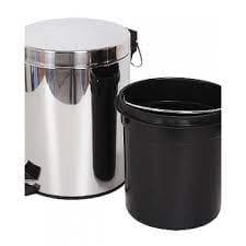 20-Liter Stainless Steel Step-On Foot Pedal Trash Can with Soft-Close Lid (Removable Inner Plastic Bucket / Fingerprint-Proof Finish) - Image 1